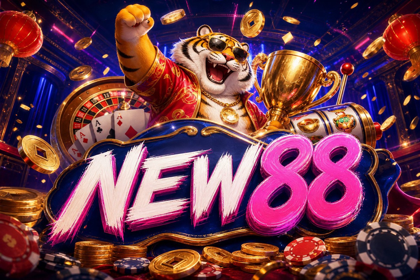 Ảnh bìa tựa game slot The Dog House trên nền tảng NEW88 với tông màu ấm